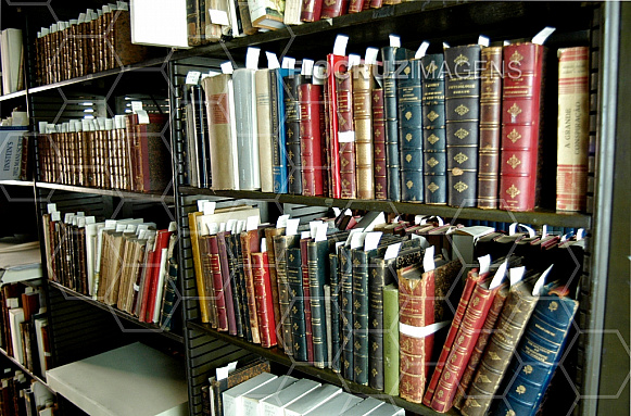 Estante de livros do Castelo Mourisco